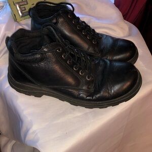 Black Leather Men's ankle boots, preowned